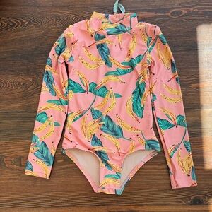 Mott50 Pink and Green Kids Swim Rashguard